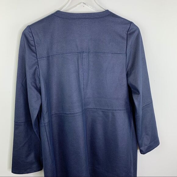 Chico’s Navy Vegan Leather/Suede Jacket Topper XS/2 - Picture 12 of 15
